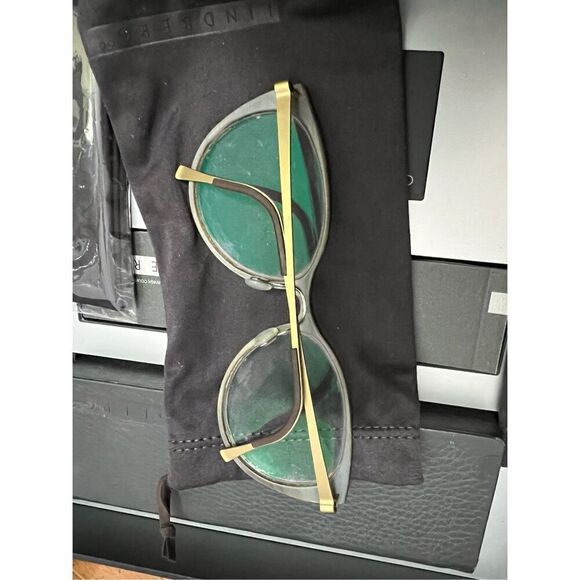 LINDBERG buffalo horn trae titanium cat eye style eyeglasses - Picture 4 of 16